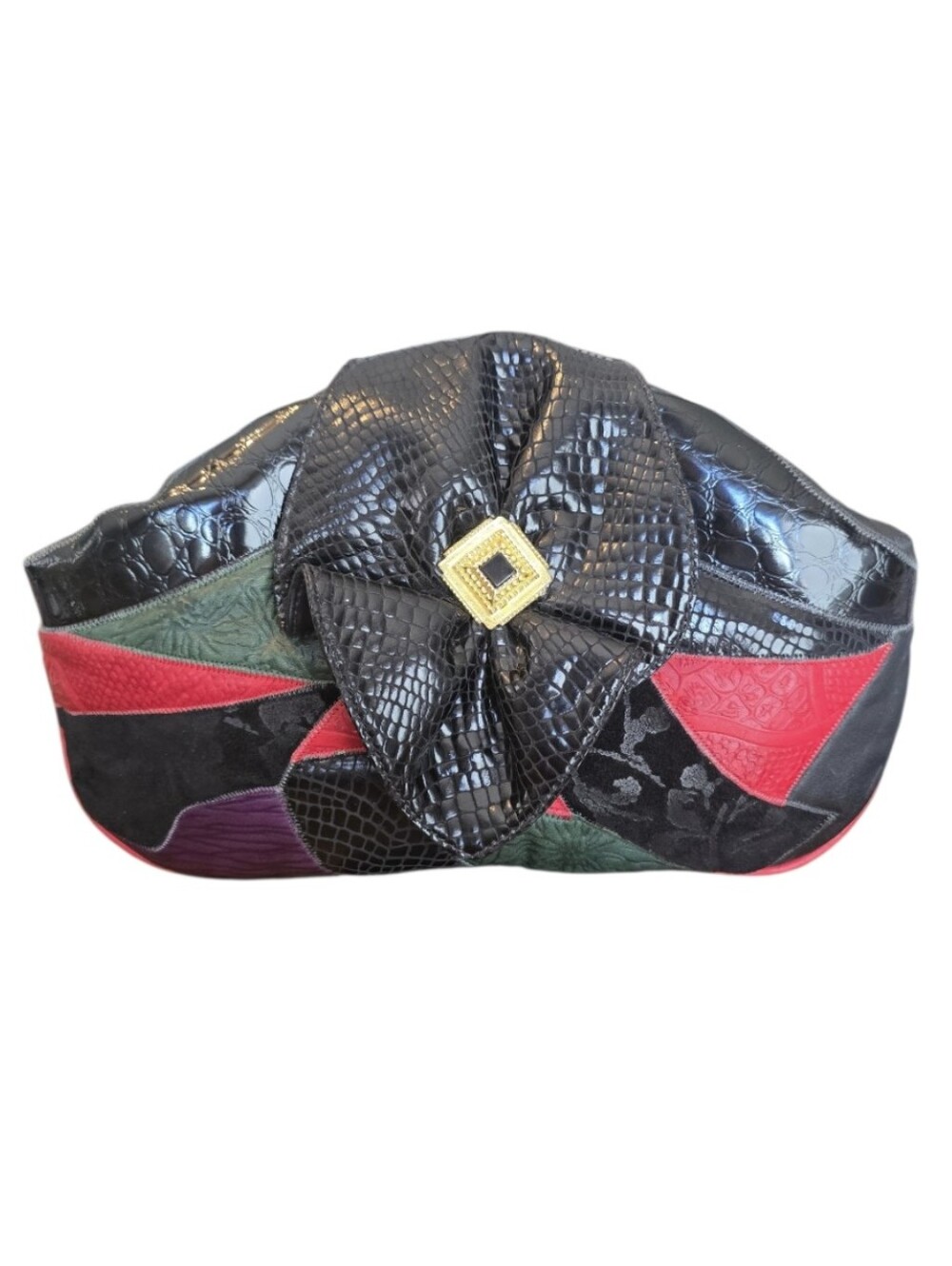 Noble Handbags Inc Vintage Leather Patchwork Shoulder Bag In EUC